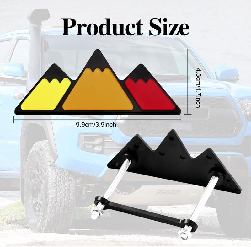 CHRYMUM TRD Grille Decor Badge, 3-Color Upgrade Emblem, Grille Insert Trims, Tri-Color Grille Badge Emblem Car Decoration Accessories Fit for Tacoma 4Runner Tundra Sequoia Rav4 Highlander (tri-red) - Image 2